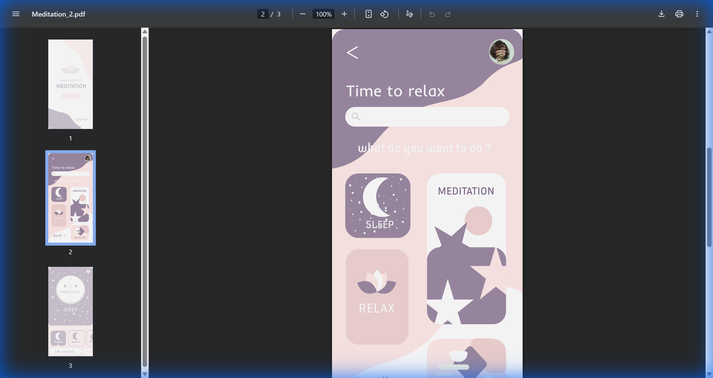 Meditation App Design
